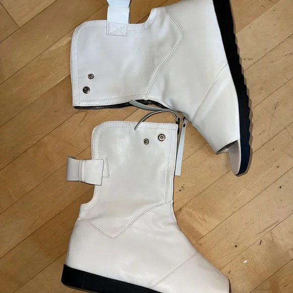 Tinstree White leather open toe ankle boot, 10, PG1465 - Picture 3 of 6